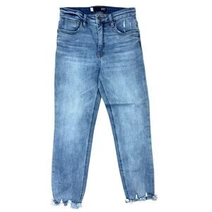 KUT From The Kloth Rachel High Rise Mom Jeans Cropped Distressed 27x27